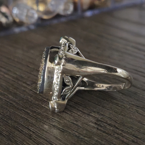 Nicky Butler RAJ LIMITED EDITION Druzy Quartz NB 925 Sterling Silver Ring Size 9 - Picture 14 of 16